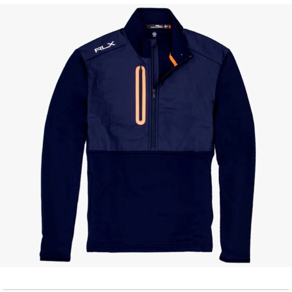 NWT RLX Ralph Lauren Thermal Tech French Navy Men's Golf 1/2 Zip Xl $168 - Picture 1 of 15